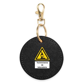 Technicienne de laboratoire - Porte-clés rond - noir - Devant