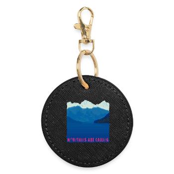 Mountains are Calling | Berge und See - Runder Schlüsselanhänger - Schwarz - Vorne