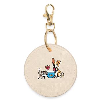 Animaux de compagnie Goldfish Aquarium Chien Chat Pet - Porte-clés rond - huître - Devant