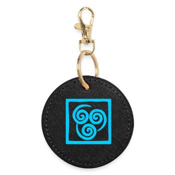 Symbol of wind in square - Round Keyring - black - Front