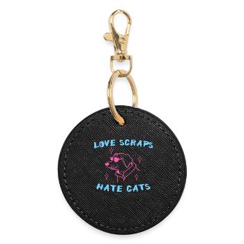Dog Favorite Animal Pets Cat Statement - Round Keyring - black - Front