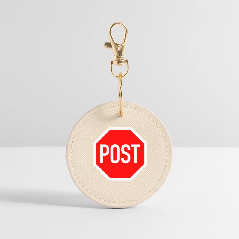 stop oder post? Runder Schlüsselanhänger