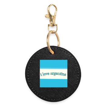 Ich liebe Argentinien - Runder Schlüsselanhänger - Schwarz - Vorne