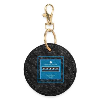 Surf Design Wellen Logo polynesisch - Runder Schlüsselanhänger - Schwarz - Vorne
