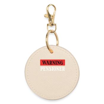 Retirement Senior Statement Retirement Leisure - Round Keyring - oyster - Front