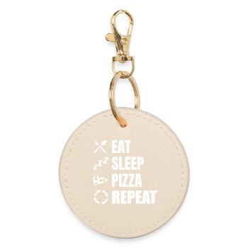 Manger Dormir Pizza Répéter - Porte-clés rond - huître - Devant
