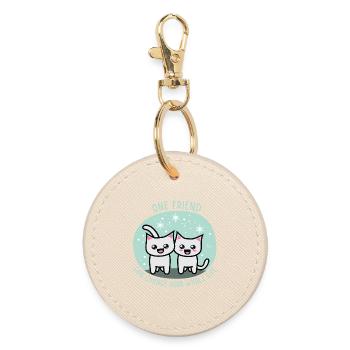 One friend can change your whole life - Round Keyring - oyster - Front