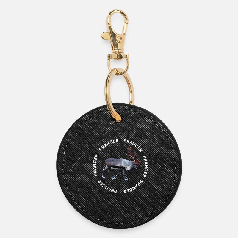 PRANCER - Round Keyring - black