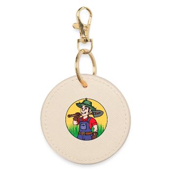 Farmer Job Work Employee Career Worker - Round Keyring - oyster - Front