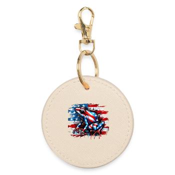 Poison dart frog USA - Round Keyring - oyster - Front