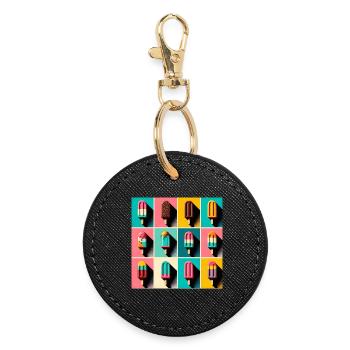 Ice on the Style Popsicle Pop Art III - Round Keyring - black - Front