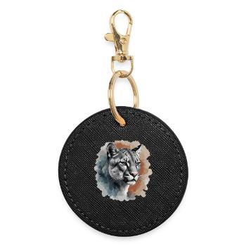Design Art Nouveau de Pantra - Porte-clés rond - noir - Devant