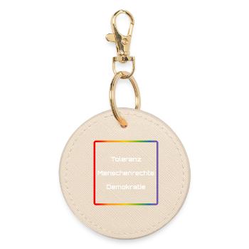 Regenbogen Toleranz Menschenrechte Demokratie - Runder Schlüsselanhänger - Auster - Vorne
