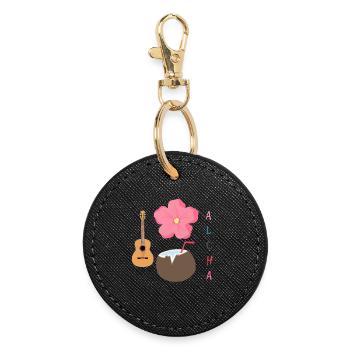 Hawaiian Harmony Designe - Round Keyring - black - Front