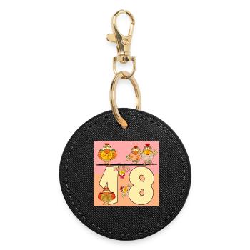Eighteen-Year-Old Chickens - 18th Birthday - Round Keyring - black - Front