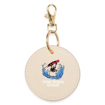 Kitesurfer Surfing Statement Wakeboard Stunt Wave - Round Keyring - oyster - Front