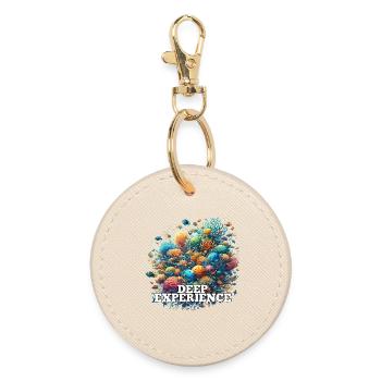 Deep Experience Coral Fish Gift - Round Keyring - oyster - Front