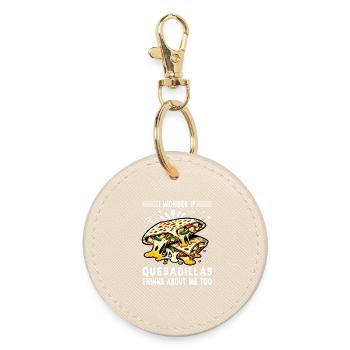 Je me demande si les Quesadillas pensent aussi à - Porte-clés rond - huître - Devant