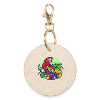 Pet, Tropical Animal, Bird, Parrot, Zoo Animals - Round Keyring - oyster - Front