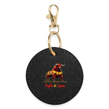 Le design du drapeau de la fierté de l'Espagne - Porte-clés rond - noir - Devant
