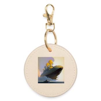 Ship 03 - Round Keyring - oyster - Front