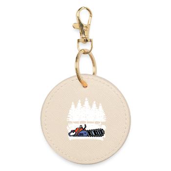 Forest, Wood, Sawdust, Tree, Forest, Forestry, Forestry - Round Keyring - oyster - Front