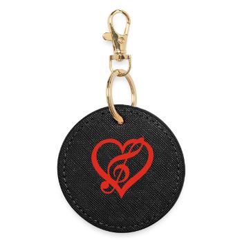 Music in the Heart (Red) - Round Keyring - black - Front
