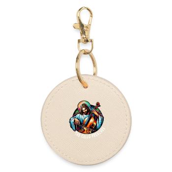 Le violoncelle prêche Jésus-Christ - Porte-clés rond - huître - Devant
