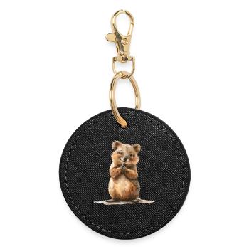 Cheerful Quokka - Perfect for animal lovers - Round Keyring - black - Front