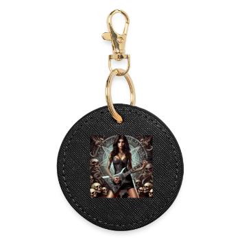 Guitarist in Hell - Round Keyring - black - Front