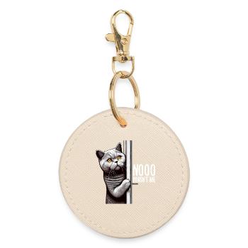 Nein war ich nicht BKH Blue Katze Geschenk - Runder Schlüsselanhänger - Auster - Vorne