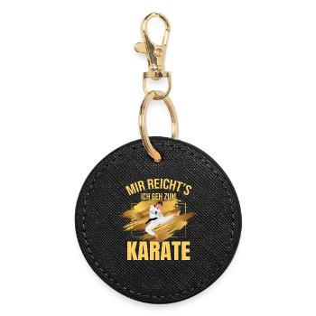 Mir reicht's, ich geh zum Karate - Runder Schlüsselanhänger - Schwarz - Vorne