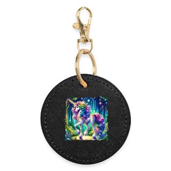 Fantasy Unicorn Horse Fans Unicorn Lovers - Round Keyring - black - Front