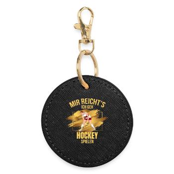 Mir reicht`s, ich geh Hockey spielen - Runder Schlüsselanhänger - Schwarz - Vorne
