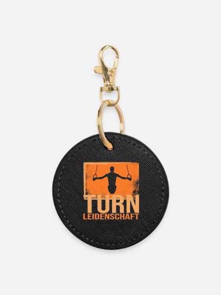 Turn Leidenschaft - Runder Schlüsselanhänger - Schwarz