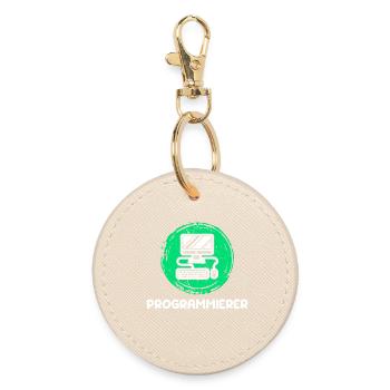 Computer Freak Scripting Developer Programmer - Round Keyring - oyster - Front