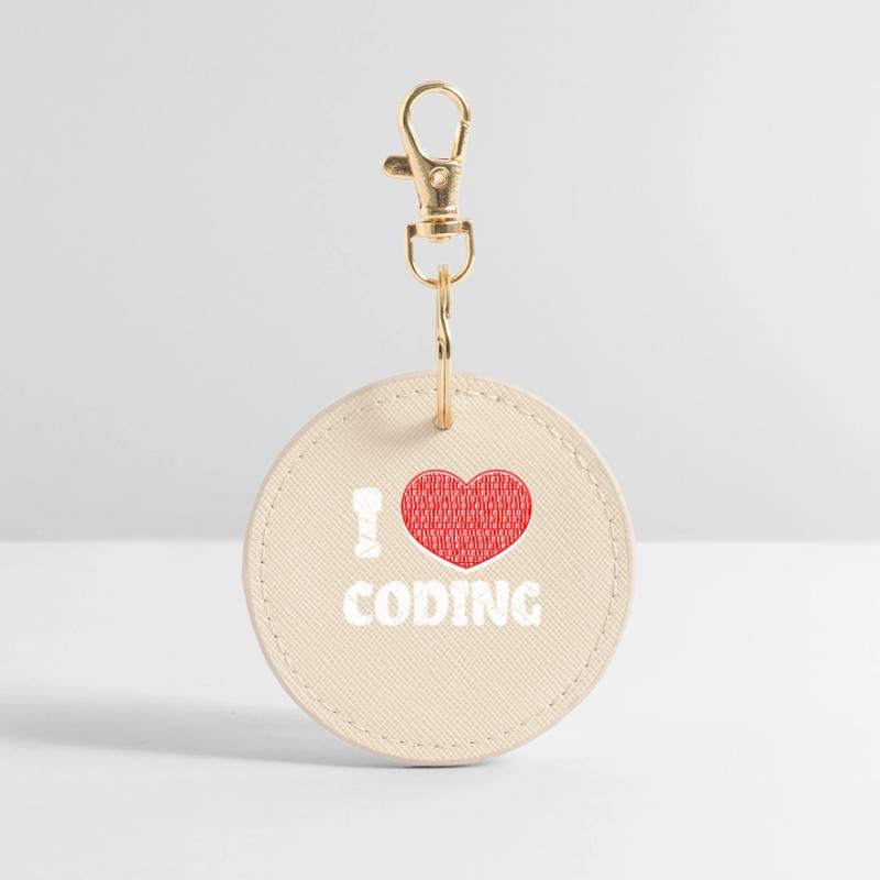 Développeur Heart Coding Statement Programmeur Porte-clés rond