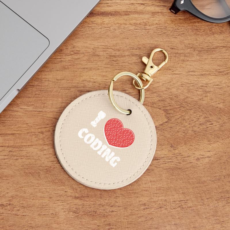 Développeur Heart Coding Statement Programmeur Porte-clés rond