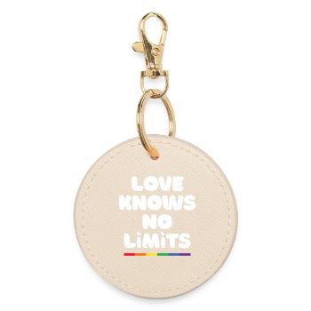 LGBT Pride Month - Love Knows No Limits - Round Keyring - oyster - Front