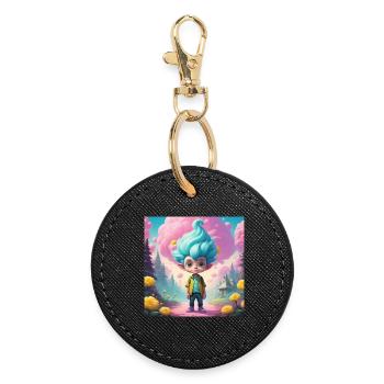 Gobelin dans la forêt des contes de fées - Porte-clés rond - noir - Devant