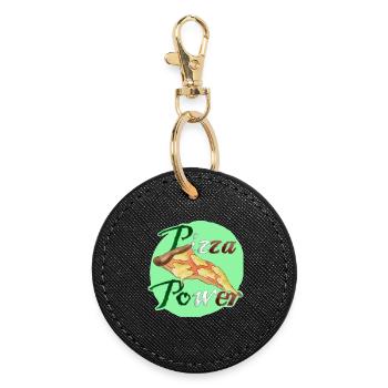 Pizza Power Super Powers Energy Slice UK - Round Keyring - black - Front