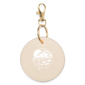 Pizza Graphic - Round Keyring - oyster - Front