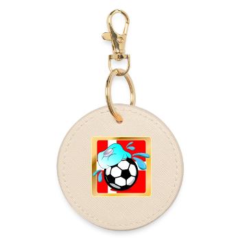 DÄNEMARK SOMMERHITZE FUßBALL - Runder Schlüsselanhänger - Auster - Vorne