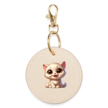 cat watercolor cat lovers gifts - Porte-clés rond - huître - Devant