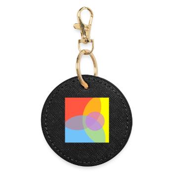 Colour Play Pattern - Round Keyring - black - Front