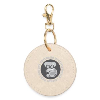 Australia Koala Emblem Bär Comic Cartoon Symbol - Runder Schlüsselanhänger - Auster - Vorne