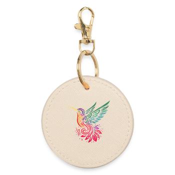 Kolibri Kolibri mehrfarbig im Tribal-Stil - Runder Schlüsselanhänger - Auster - Vorne