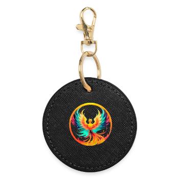 Phoenix Phönix - Runder Schlüsselanhänger - Schwarz - Vorne