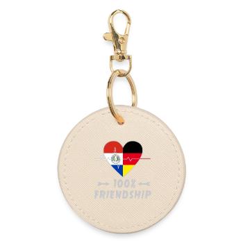 Paraguay and Germany 100% friendship - Round Keyring - oyster - Front