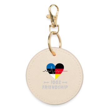 Estonia and Germany 100% friendship - Round Keyring - oyster - Front